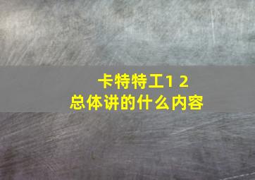 卡特特工1 2总体讲的什么内容